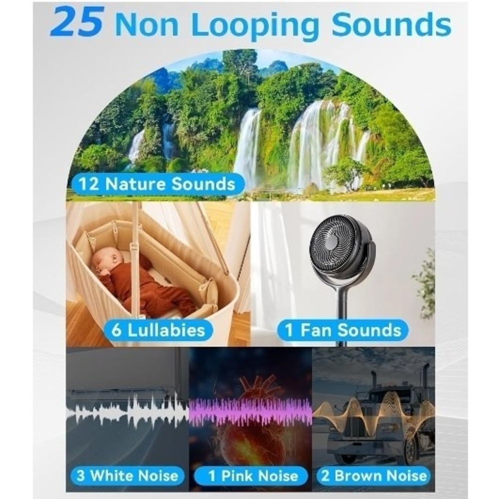 Smart Alarm Clock for Bedrooms, Digital Alarm Clock with White Noise Hatch Sound - Picture 2 of 9